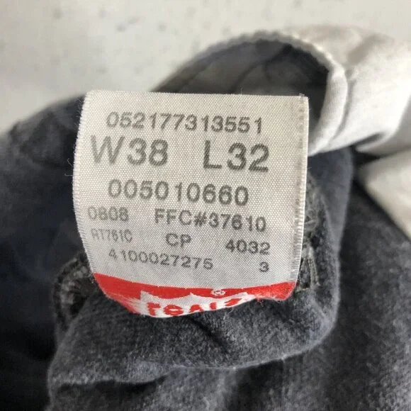 VTG Levis 501 Jeans Mens 38x32 Black FadedButton Fly Straight Leg Y2K Mexico